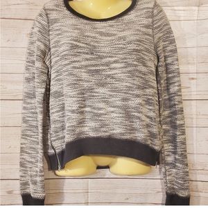 Abercrombie & Fitch White and Gray Sweater with zipper detail